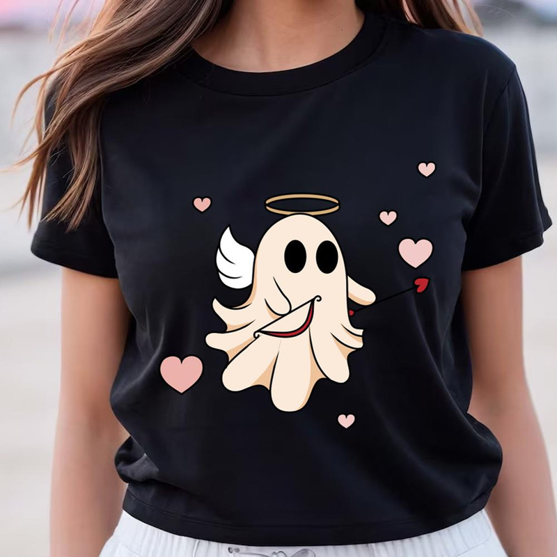 Cupid Ghost Retro Valentines Day T-Shirt .jpg