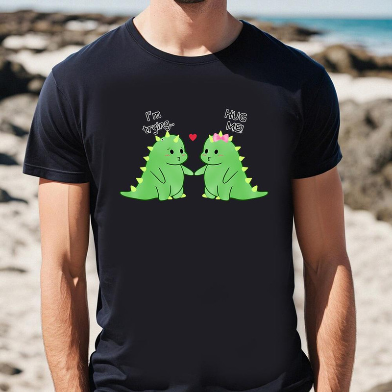 Cute Dinosaur Couple, T-Rex Valentine T-Shirt .jpg