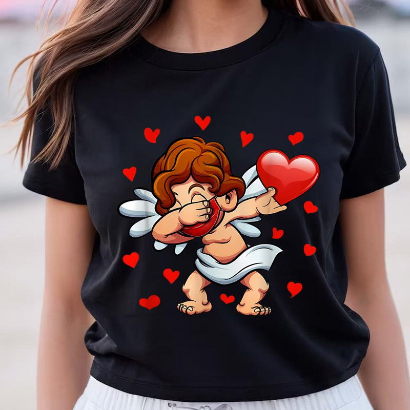 Dabbing Cupid Face Mask Dab Dance Valentine Gifts T-shirt .jpg