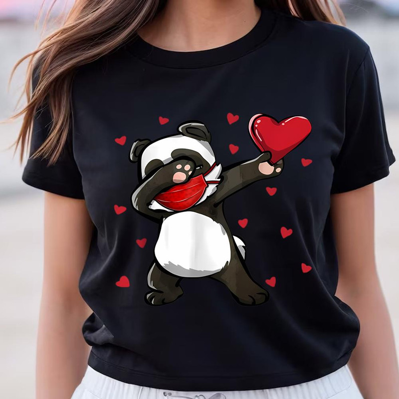Dabbing Panda Face Mask Dab Dance Valentine Gifts T-shirt .jpg