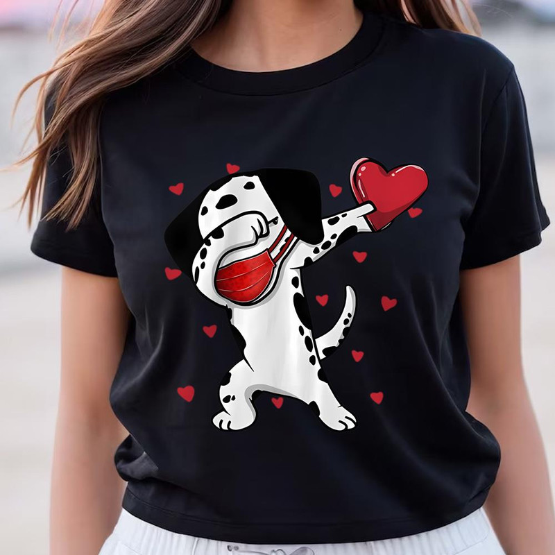 Dalmatian Face Mask Dab Dance Valentine Dog T-Shirts .jpg