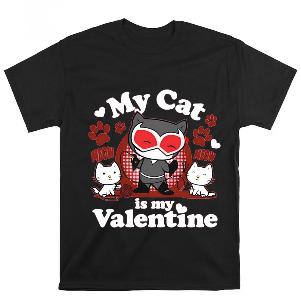 DC Comics Batman Catwoman My Cat is Valentine T-Shirt .jpg