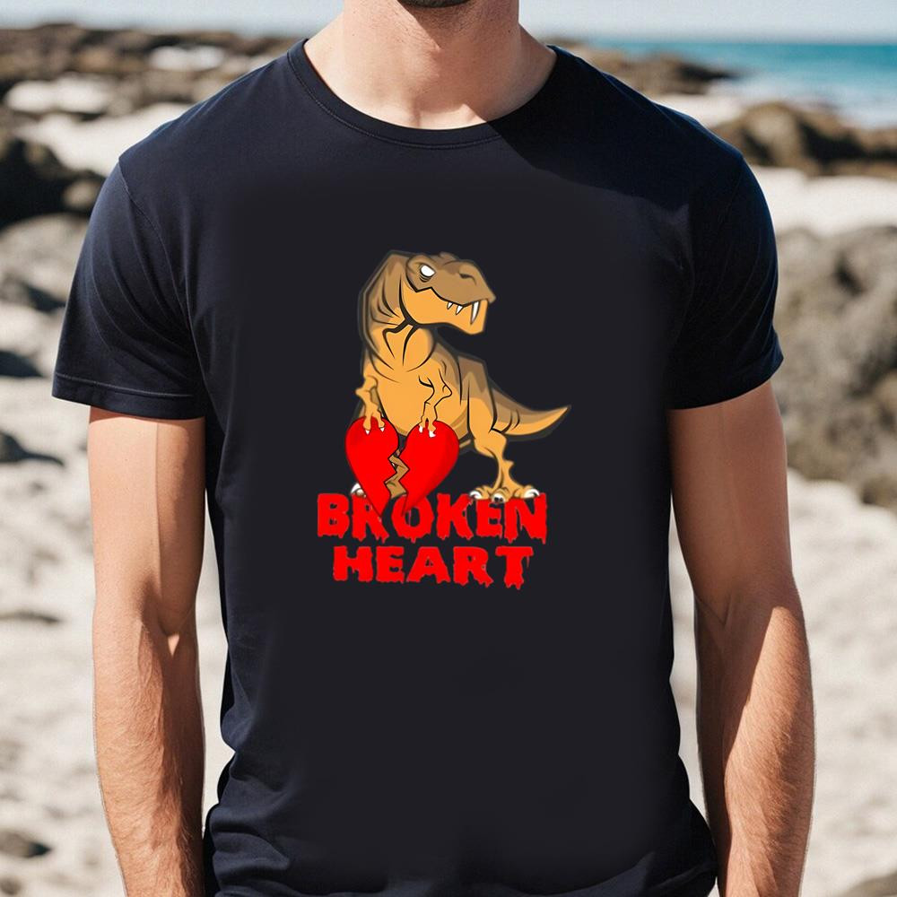 Dinosaur Broken Heart Valentine Day T-Shirt .jpg