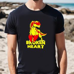 dinosaur broken heart valentine t-shirt, gift for her, gifts for him