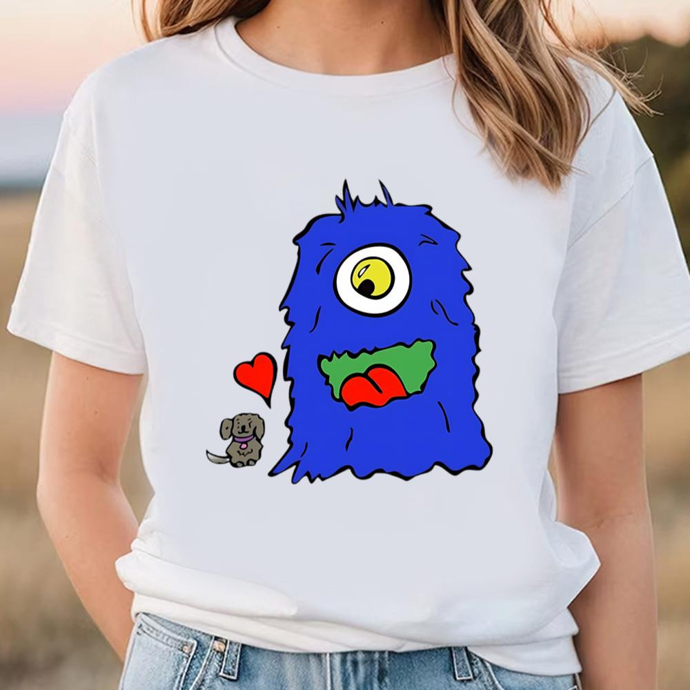 Funny Monster Love Puppy And Monster Valentine Shirt .jpg