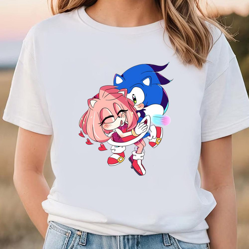 Happy Valentine Amy Rose And Sonic Valentine T-shirt .jpg