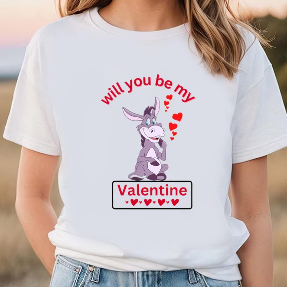 Happy Valentine Day Donkey Will You Be My Valentine T-shirt .jpg
