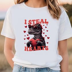 heart thief dinosaur valentine day t-shirt, gift for her, gifts for him