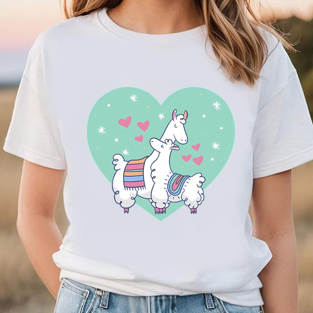 Llama Love Cute Animal Valentine T-Shirt .jpg