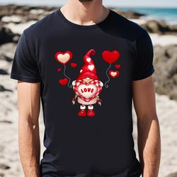 love gnome valentines day cute heart gnome t-shirt, gift for her, gifts for him
