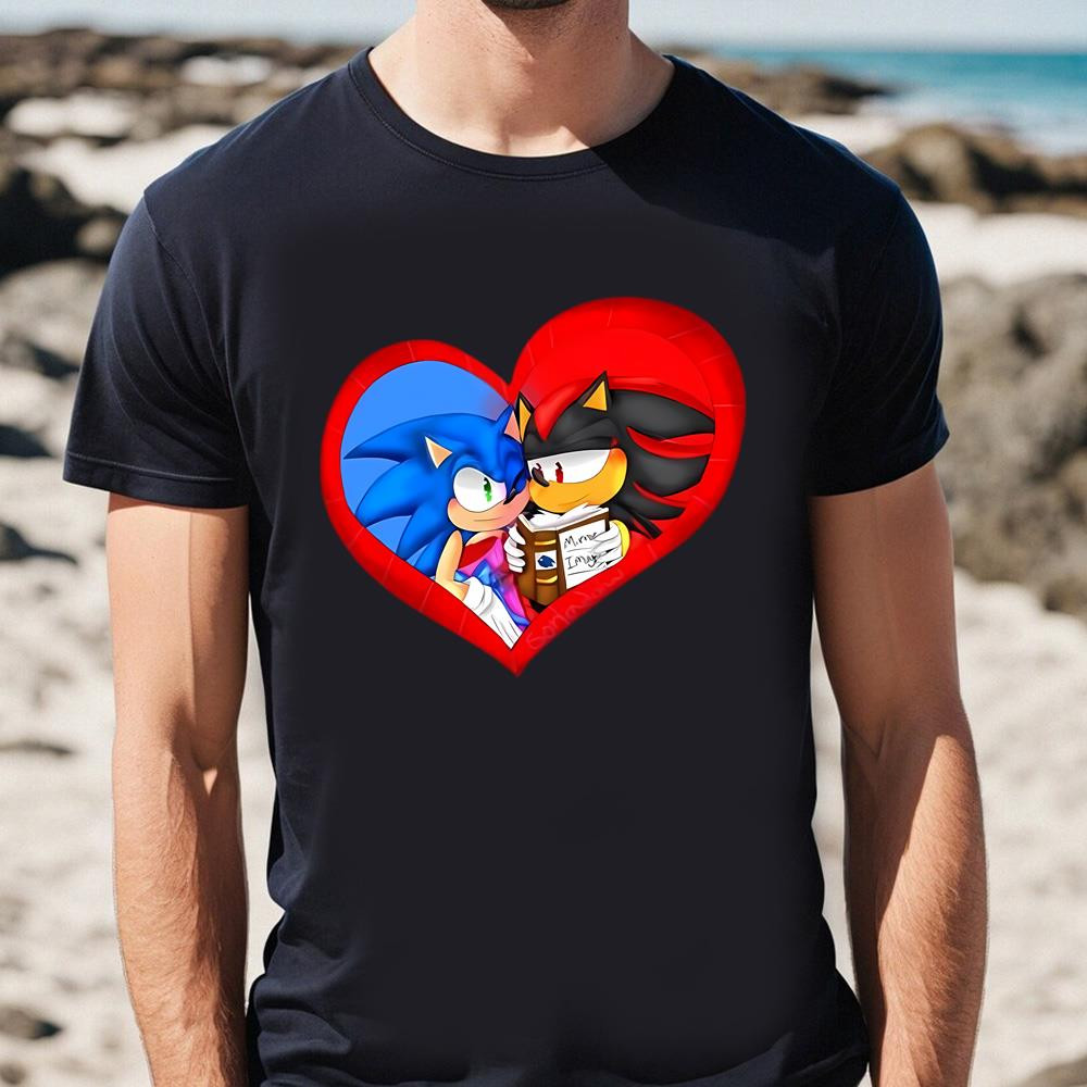 Love Heart Sonic The Hedgehog Sonic Valentines T-shirt .jpg