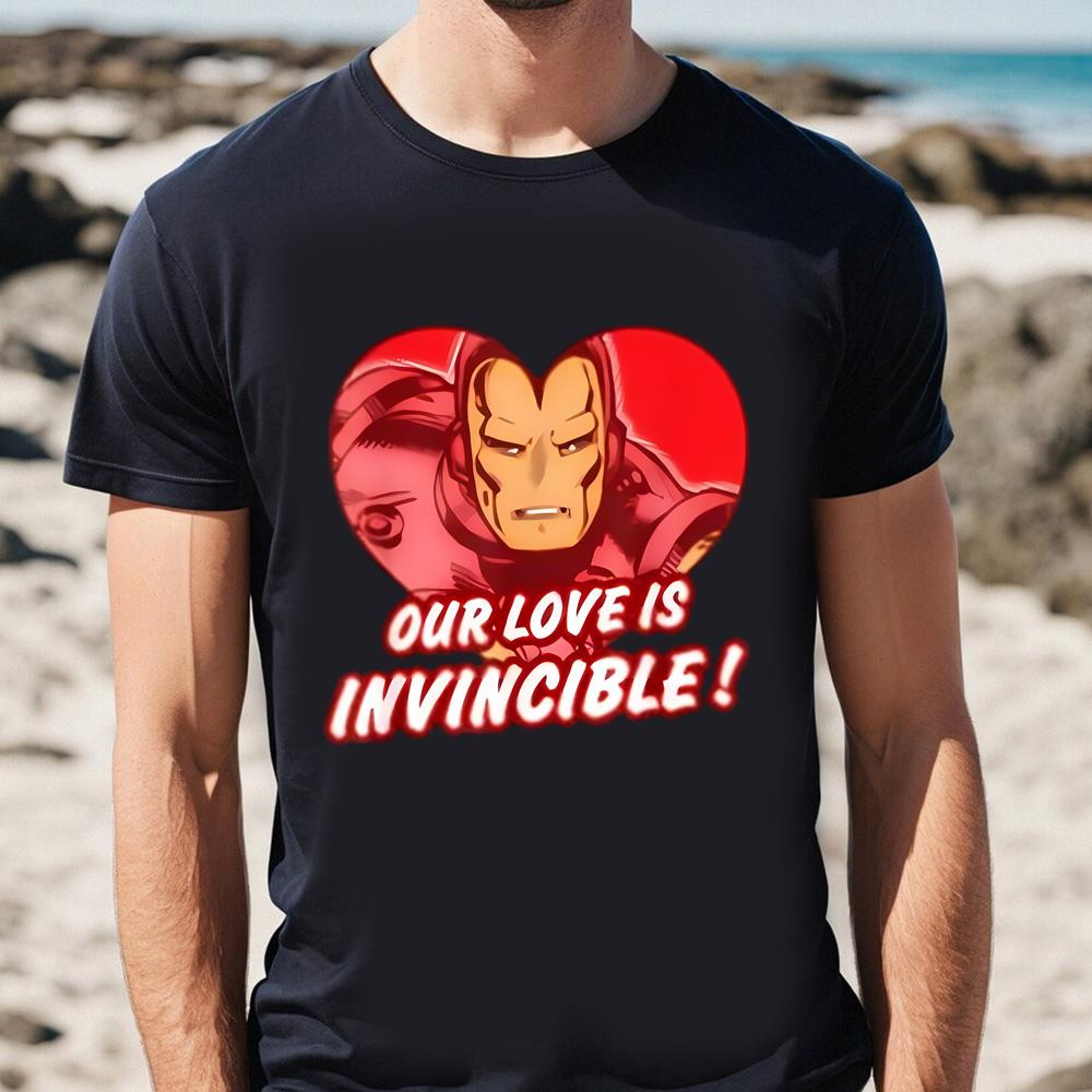 Marvel Iron Man Love Is Invincible Valentine's Day T-shirt .jpg