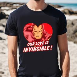 marvel iron man love is invincible valentines day t-shirt, gift for her, gifts for him