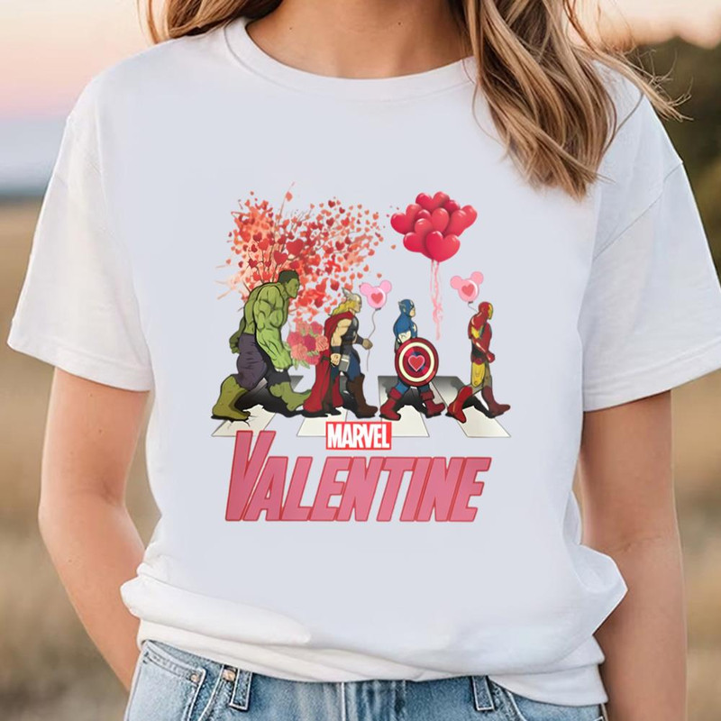 Marvel Valentine Sweatshirt, Avengers Bbey Road Unisex T-shirt .jpg