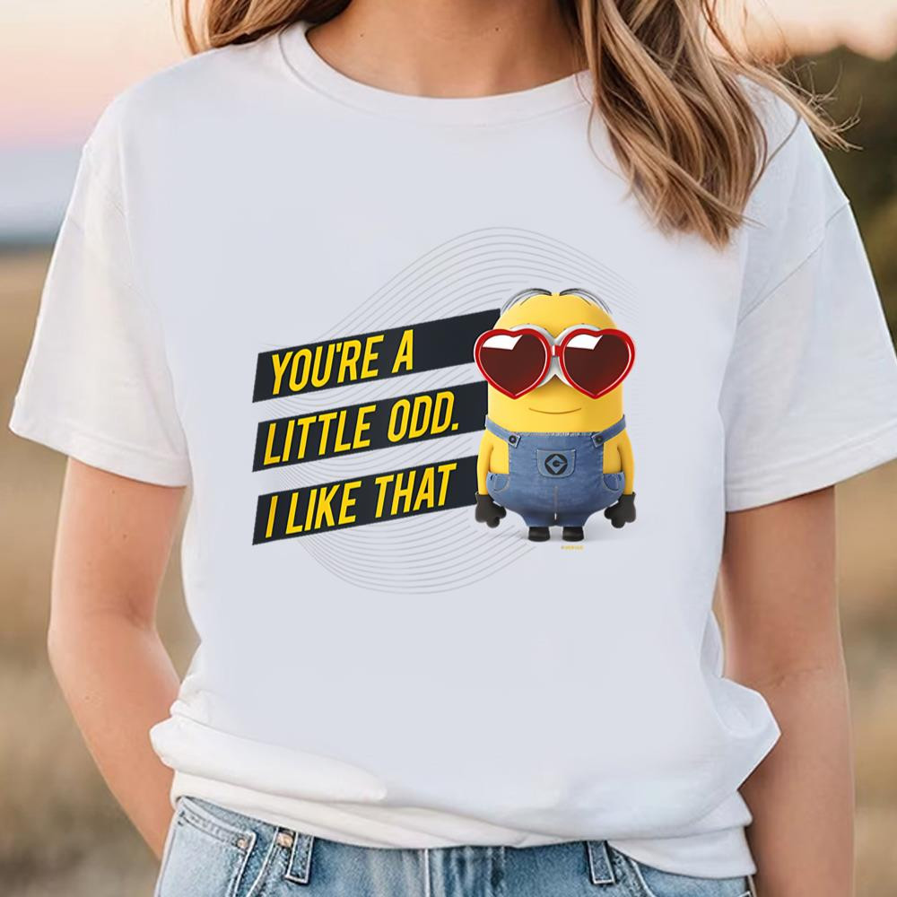 Minions Valentine's You're A Little Odd T-Shirt .jpg