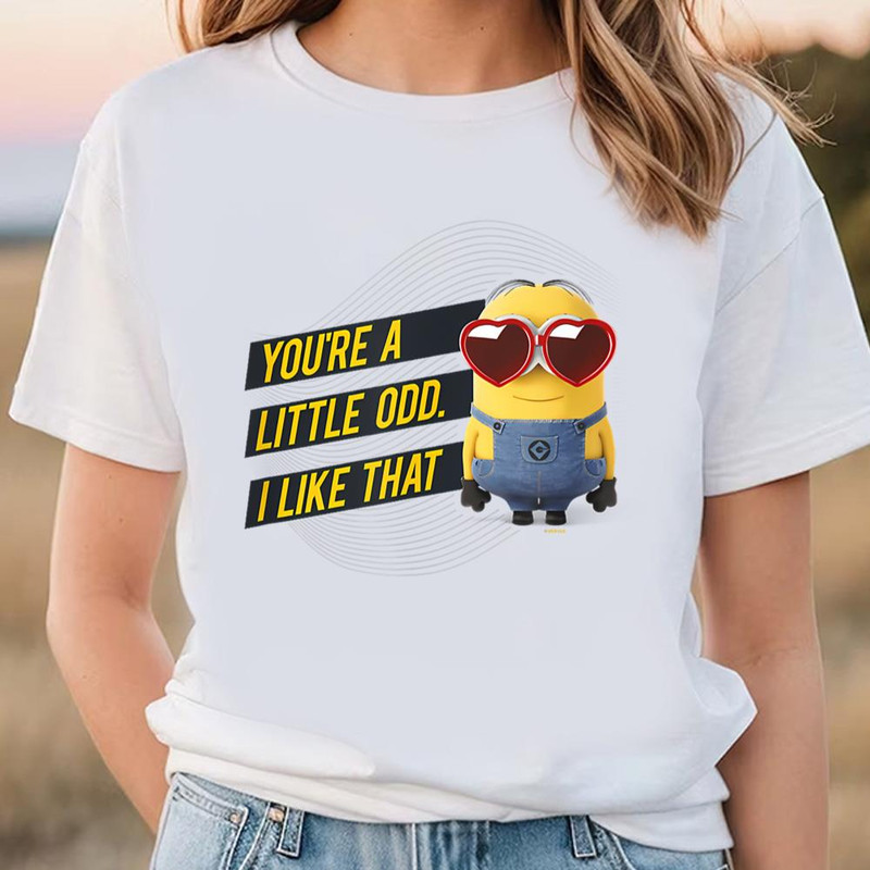 Minions Valentine's You're A Little Odd T-Shirt .jpg