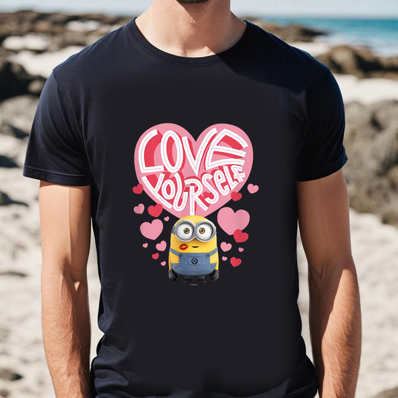 Minions Valentines Day Love Yourself Heart Collage T-Shirt .jpg