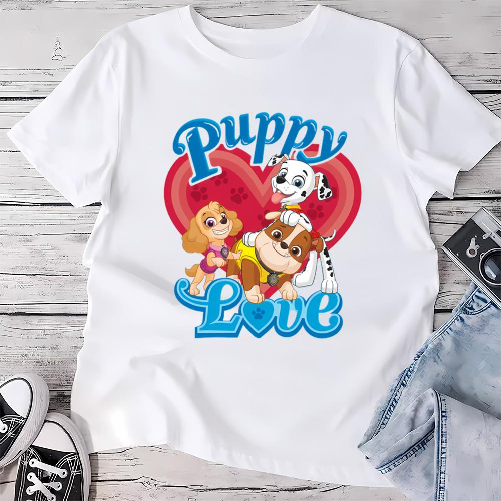 Paw Patrol Puppy Love Valentines Day Shirt .jpg