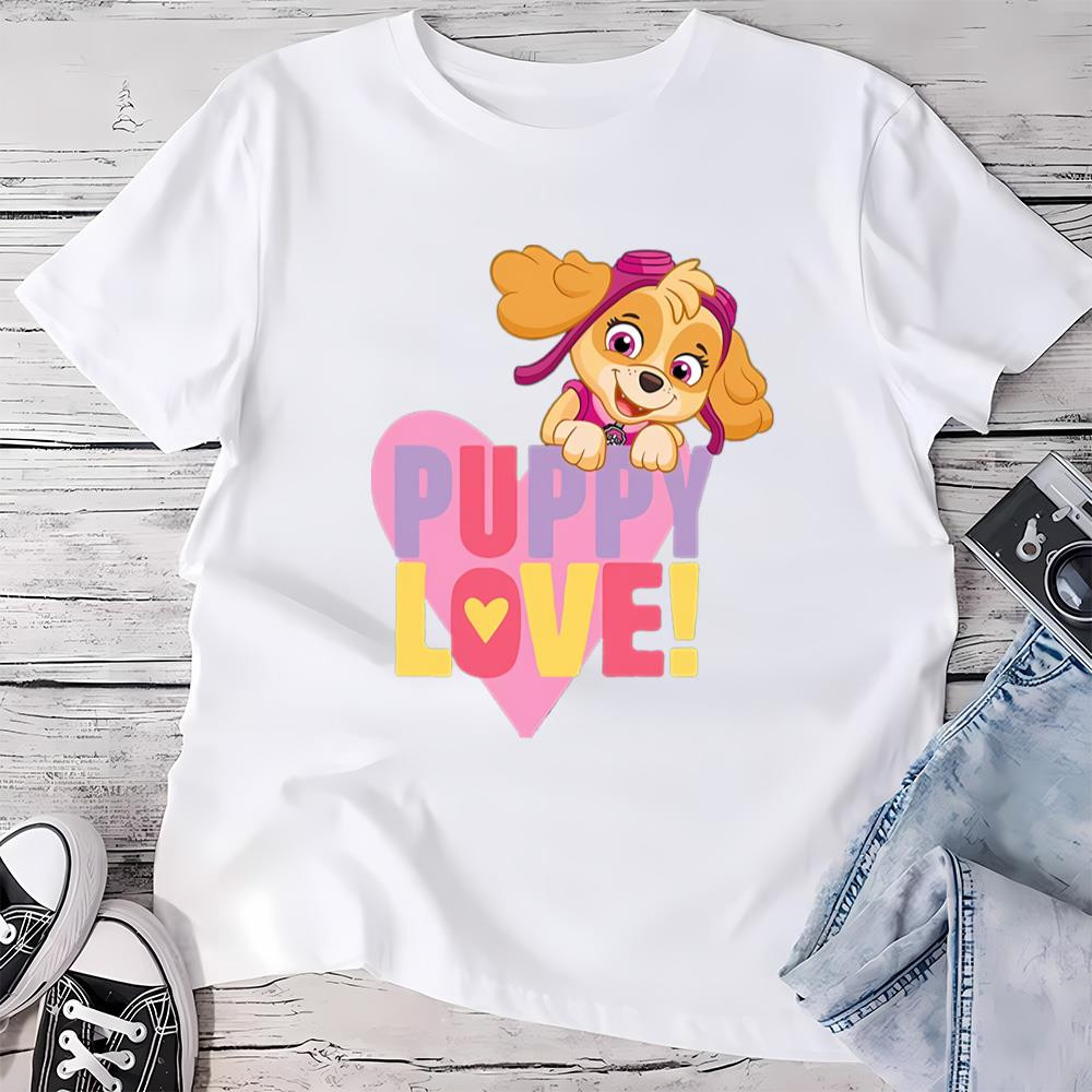 Paw Patrol Valentine's Day Puppy Love With Skye T-Shirt .jpg