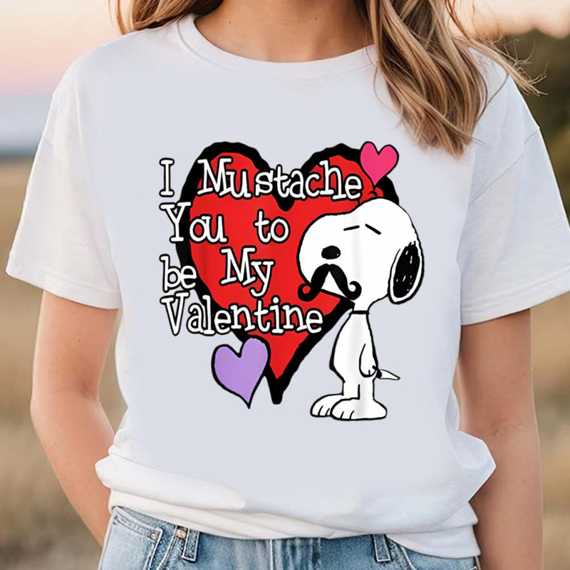 Peanuts Snoopy Mustache You To Be My Valentine T-Shirt .jpg