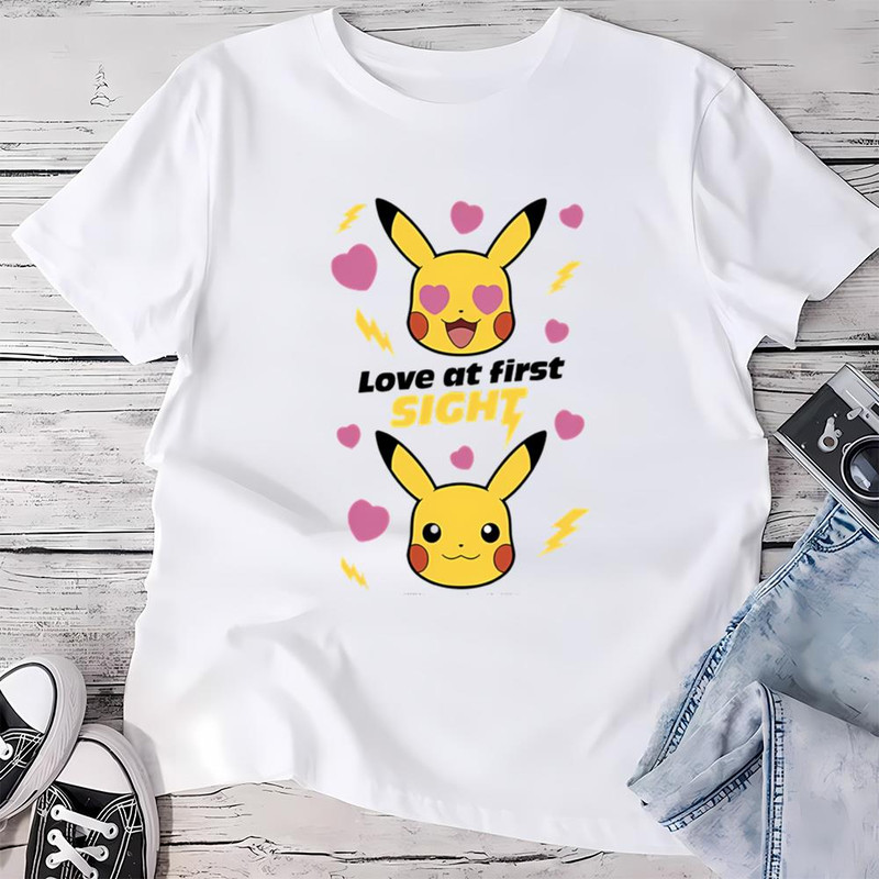 Pokemon Pikachu Love At First Sight Valentine T-Shirt .jpg