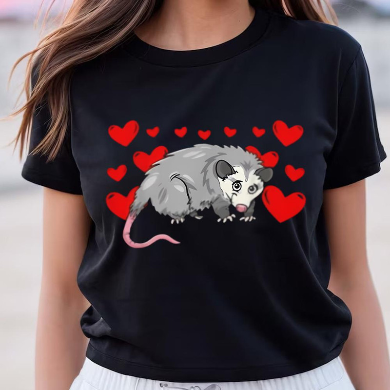 Possum Lovers Red Plaid Heart Valentines Day Love Shirt .jpg