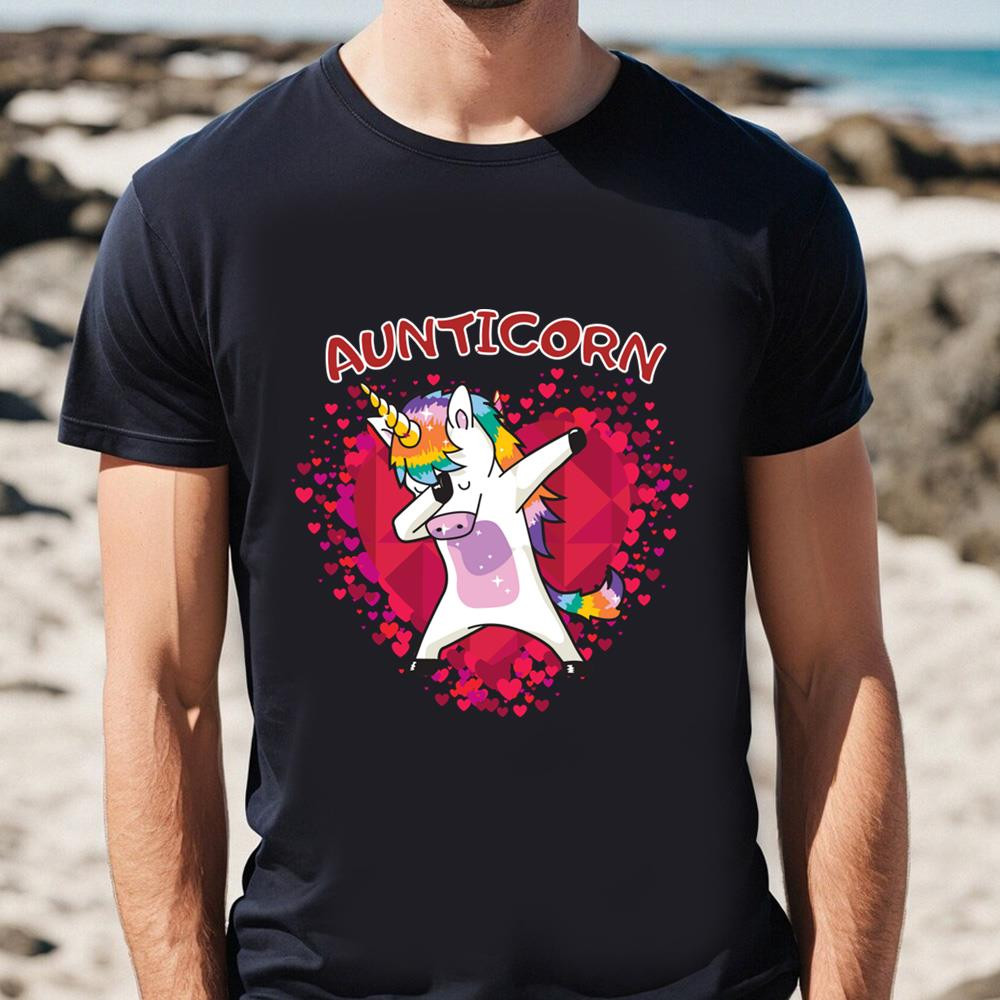 Rainbow Unicorn Dab Hearts Valentine Shirts .jpg