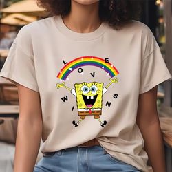 spongebob squarepants love shirt, gift for her, gifts for him