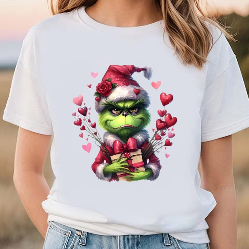 Valentine Grinch With Hearts Valentine Shirt .jpg