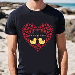 valentine rubber ducks t-shirts heart rain gifts, gift for her, gifts for him