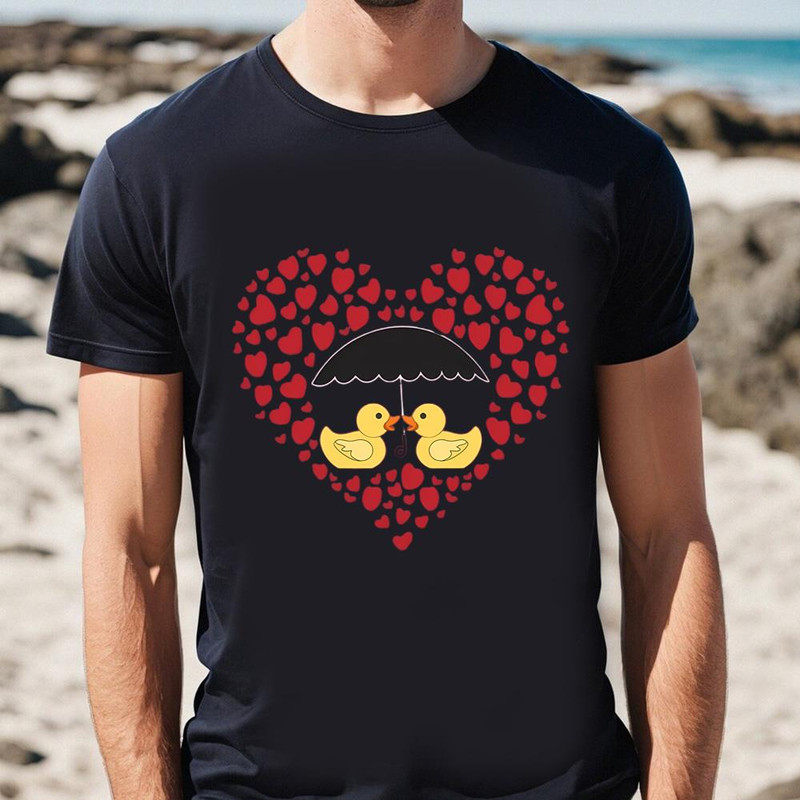 Valentine Rubber Ducks T-shirts Heart Rain Gifts .jpg