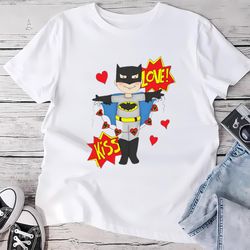 valentines day batman heart logo t-shirt, gift for her, gifts for him