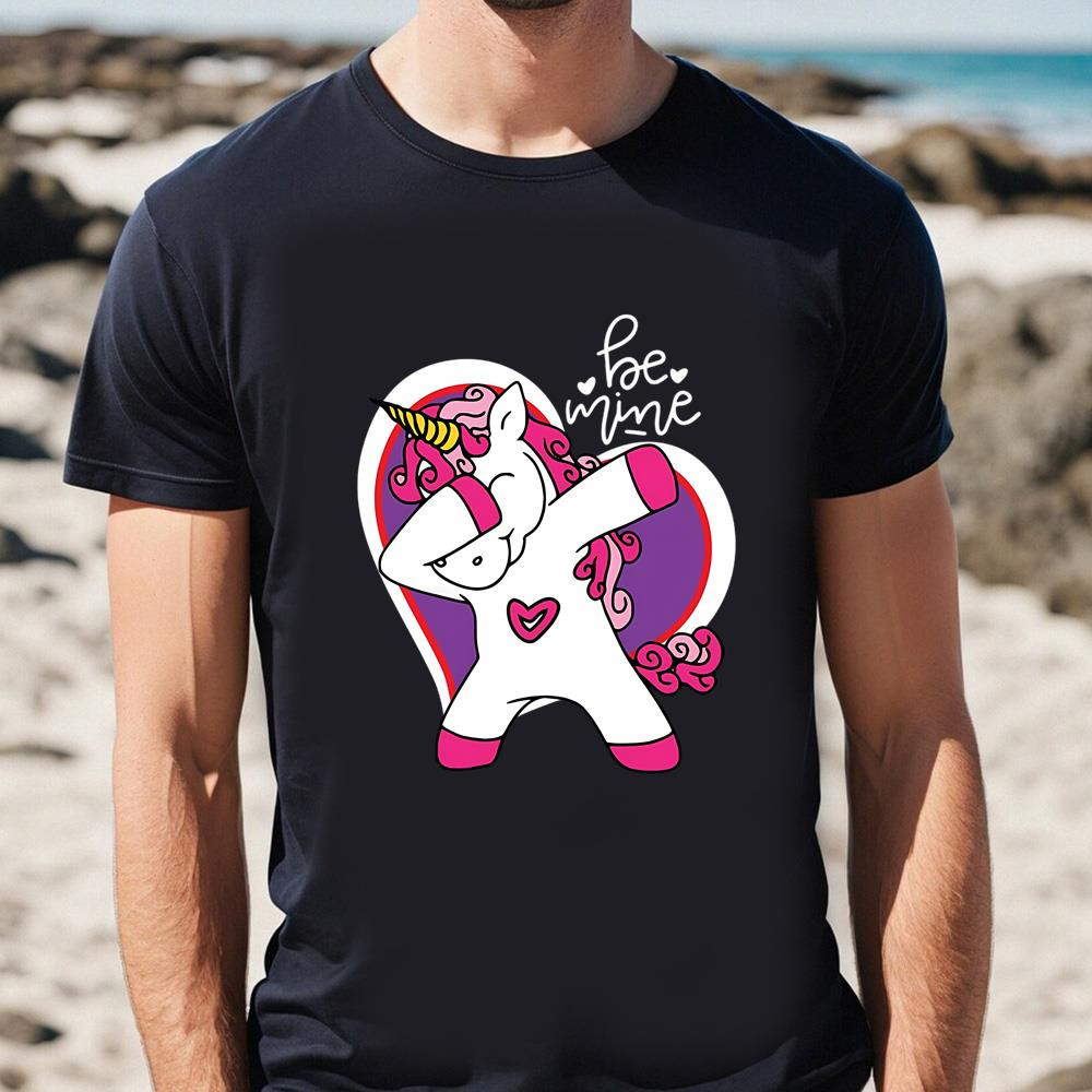 Valentines Day Dabbing Unicorn T-Shirt .jpg