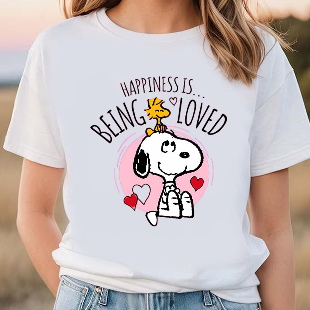 Valentines Day Snoopy Happiness Is Being Loved T-Shirt .jpg