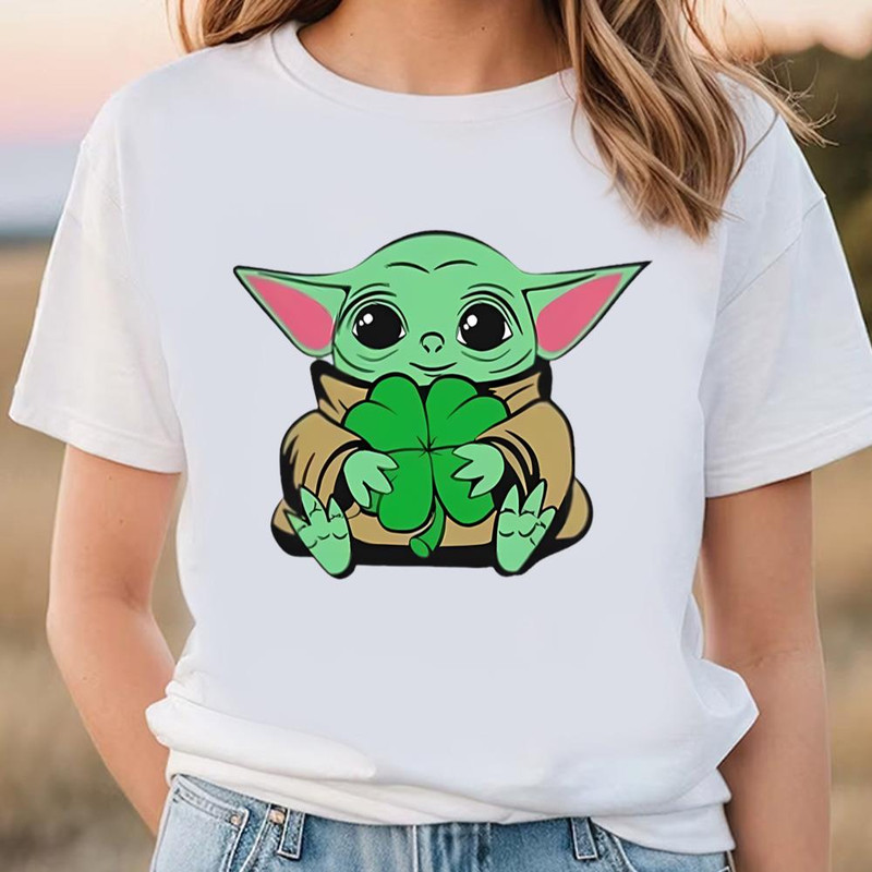 Baby Yoda Star Wars Lucky Shamrock Saint Patricks Day T-Shirt .jpg