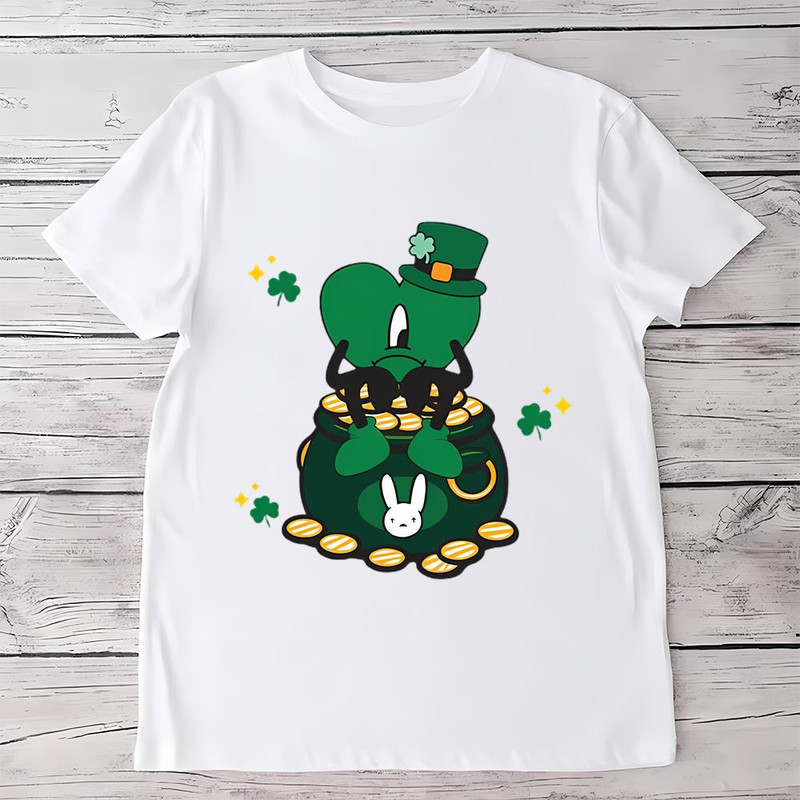 Bad Bunny Lucky Shamrock Patricks Day Shirt .jpg
