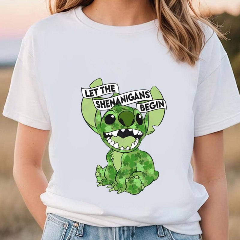 Cute Stitch St Patricks Day Stitch Shenanigans Irish Awesome Shirts .jpg