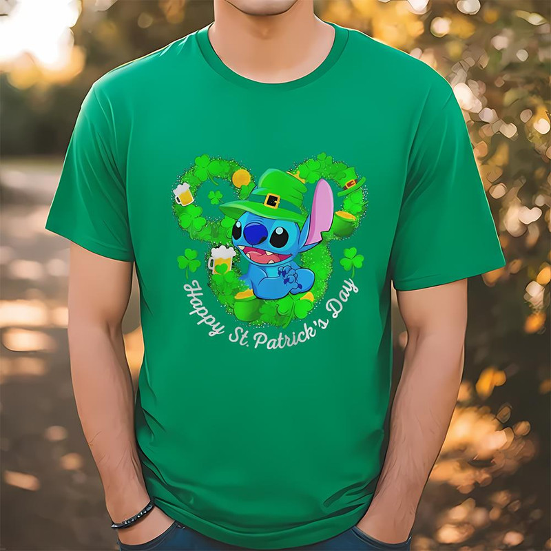 Disney Mickey Stitch Irish Stitch Happy St. Patrick's Day Shirt .jpg