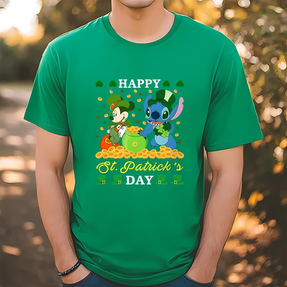 Leprechaun Mickey Mouse Stitch Disney St Patricks Day Shirt .jpg