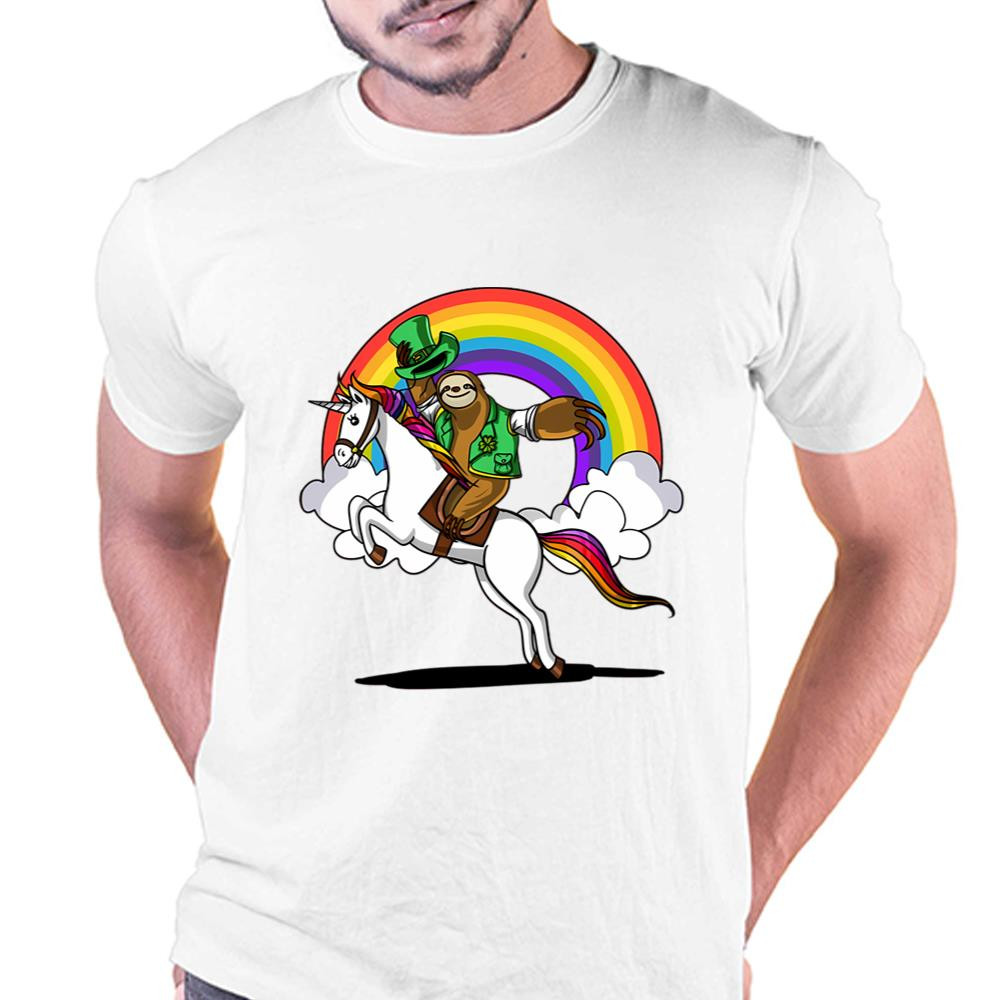 Leprechaun Sloth Riding Unicorn St Patricks Day Irish T-Shirt .jpg