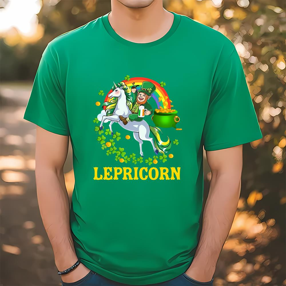 Lepricorn Leprechaun Unicorn T shirt St Patricks Day Girls T-Shirt .jpg