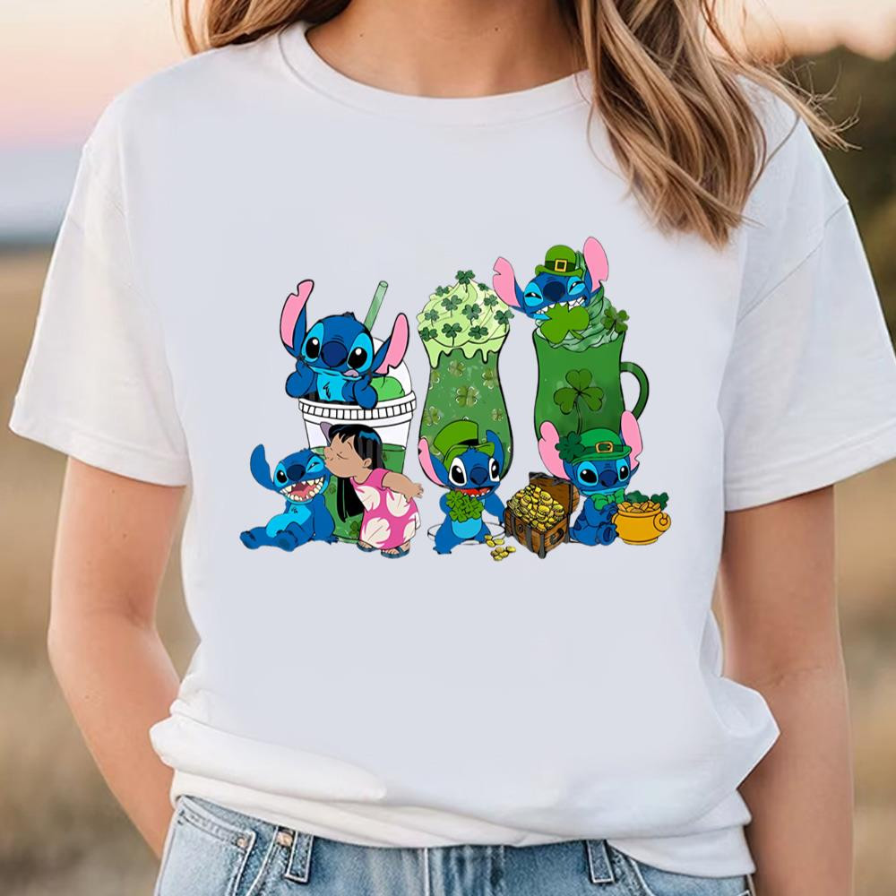 Lilo And Stitch St. Patrick's Day Coffee Latte Shirt .jpg