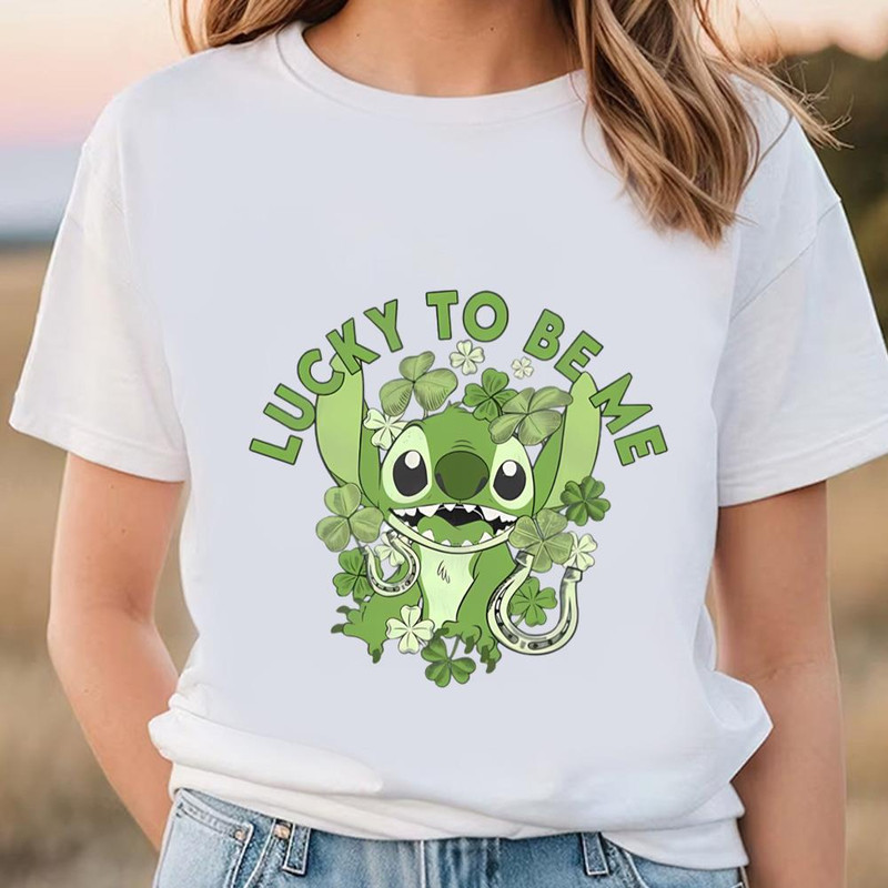 Lilo And Stitch St. Patrick's Day Stitch Irish Shamrock Clover T-shirt .jpg