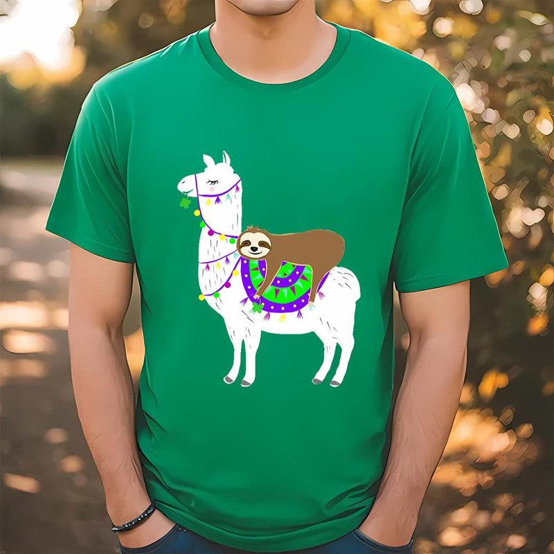 Lucky Llama And Sloth Patrick's Day T-shirt .jpg