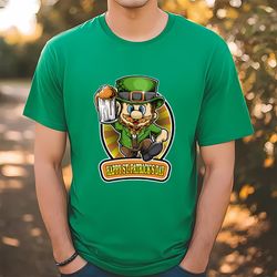 mario st patricks day unisex t-shirt, gift for her, gift for him