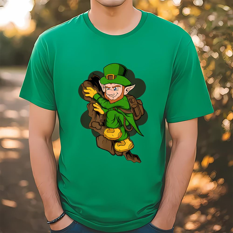 Rock Climber Leprechaun St. Patrick's Day Rock Climbing T-Shirt .jpg