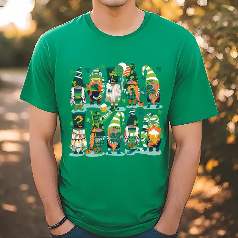 Saint Patricks Gnomes With Green And Orange Gnomes Shirt .jpg