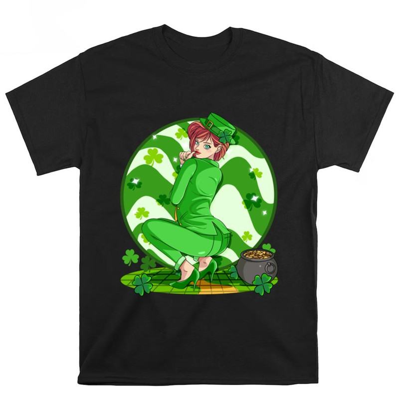 Sexy Leprechaun Girl St Patricks Day Irish Lass Pride T-Shirt .jpg