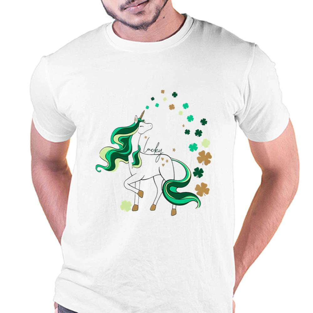 St Patrick's Day Girls Unicorn Shirt .jpg