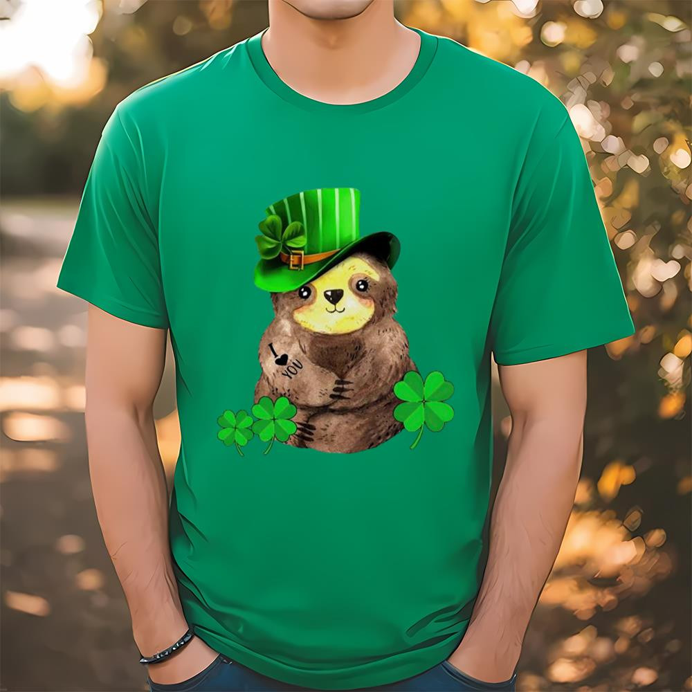 St Patrick's Day Leprechaun Sloth I Love You Tattoo Shirt .jpg